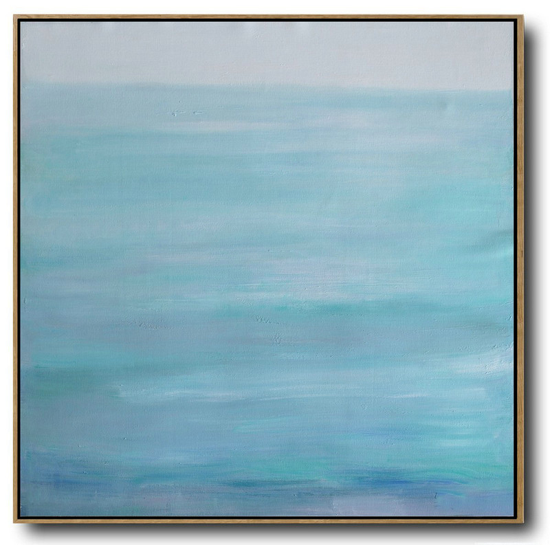 Extra Large Painting,Large Abstract Landscape Oil Painting On Canvas,Modern Canvas Art Green,Blue,Gray